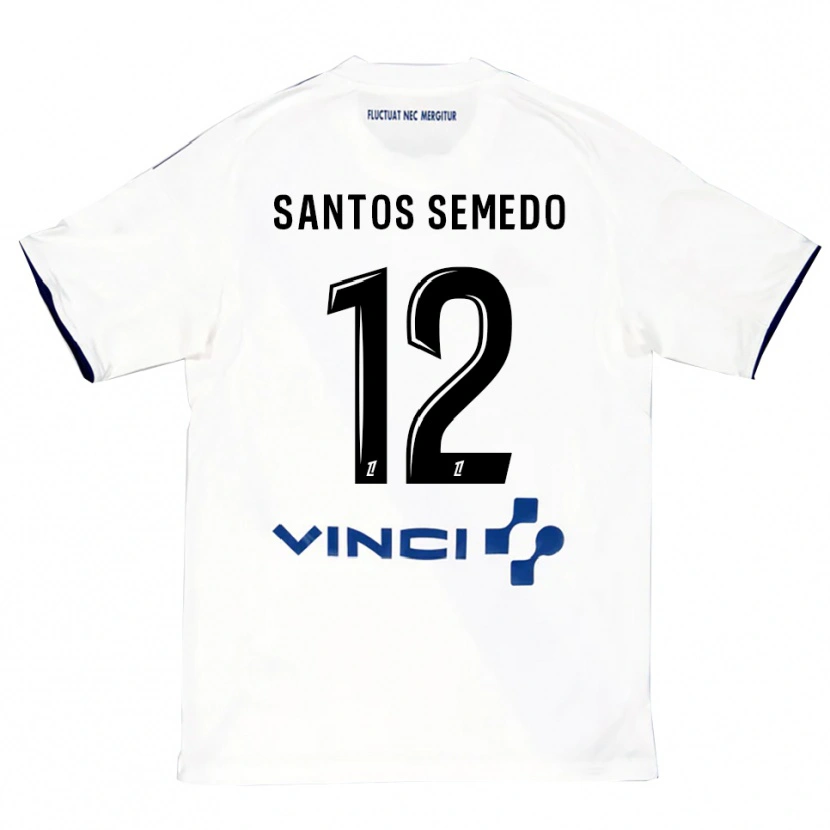 Danxen Herren Ilyes Dos Santos Semedo #12 Weiß Blau Auswärtstrikot Trikot 2025/26 T-Shirt Schweiz