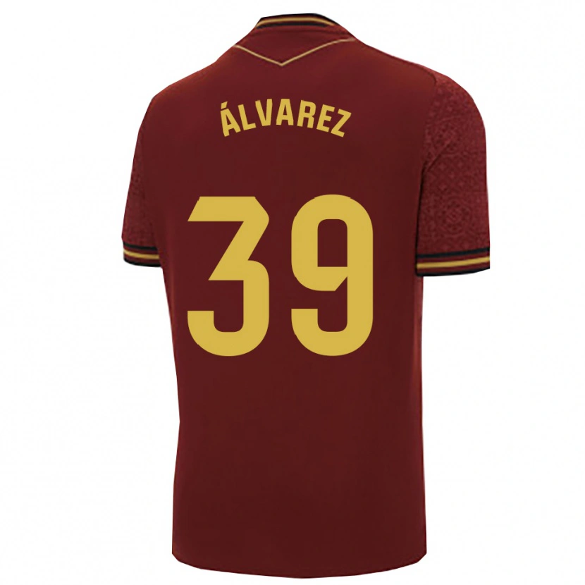 Danxen Herren Ismael Álvarez #39 Burgunderrot Gold Auswärtstrikot Trikot 2025/26 T-Shirt Schweiz
