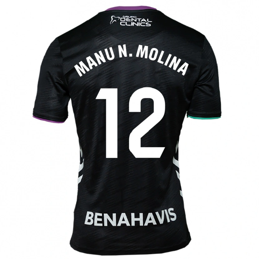 Danxen Herren Manu Molina #12 Schwarz Lila Grün Auswärtstrikot Trikot 2025/26 T-Shirt Schweiz
