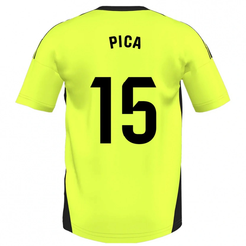 Danxen Herren Adrián Pica #15 Fluoreszierendes Gelb Auswärtstrikot Trikot 2025/26 T-Shirt Schweiz