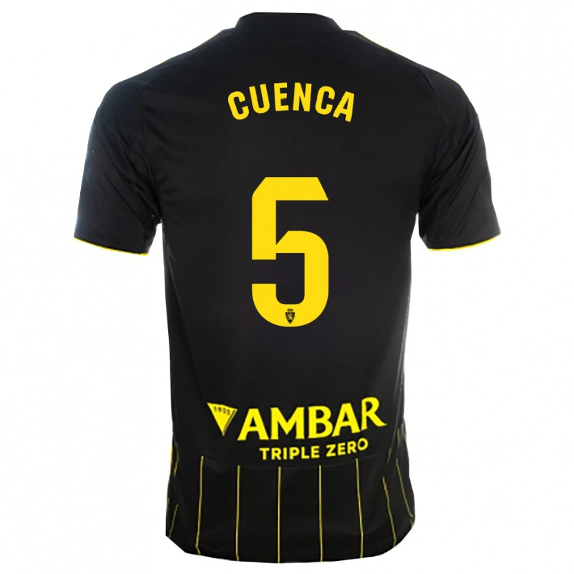 Danxen Herren Marcos Cuenca #5 Schwarz Gelb Auswärtstrikot Trikot 2025/26 T-Shirt Schweiz