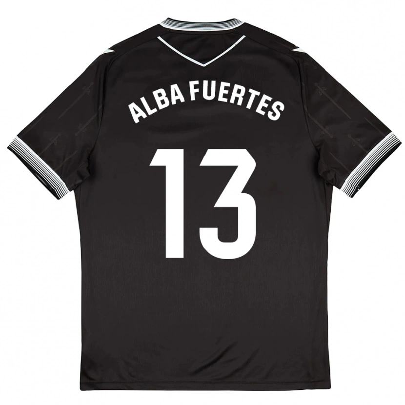 Danxen Herren Alba Fuertes #13 Schwarz Weiß Auswärtstrikot Trikot 2025/26 T-Shirt Schweiz