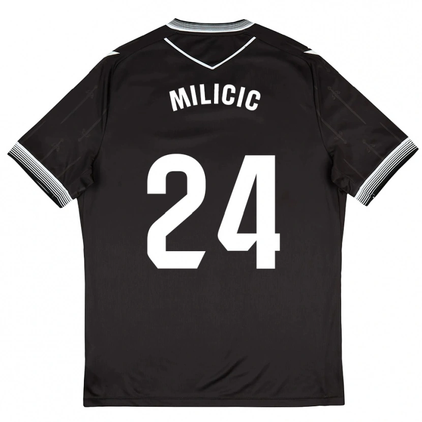 Danxen Herren Nikola Milicic #24 Schwarz Weiß Auswärtstrikot Trikot 2025/26 T-Shirt Schweiz