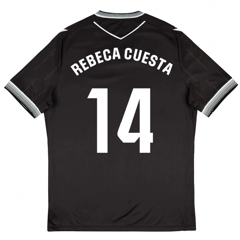 Danxen Herren Rebeca Cuesta #14 Schwarz Weiß Auswärtstrikot Trikot 2025/26 T-Shirt Schweiz