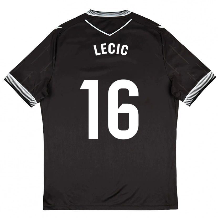 Danxen Herren Luka Lecic #16 Schwarz Weiß Auswärtstrikot Trikot 2025/26 T-Shirt Schweiz