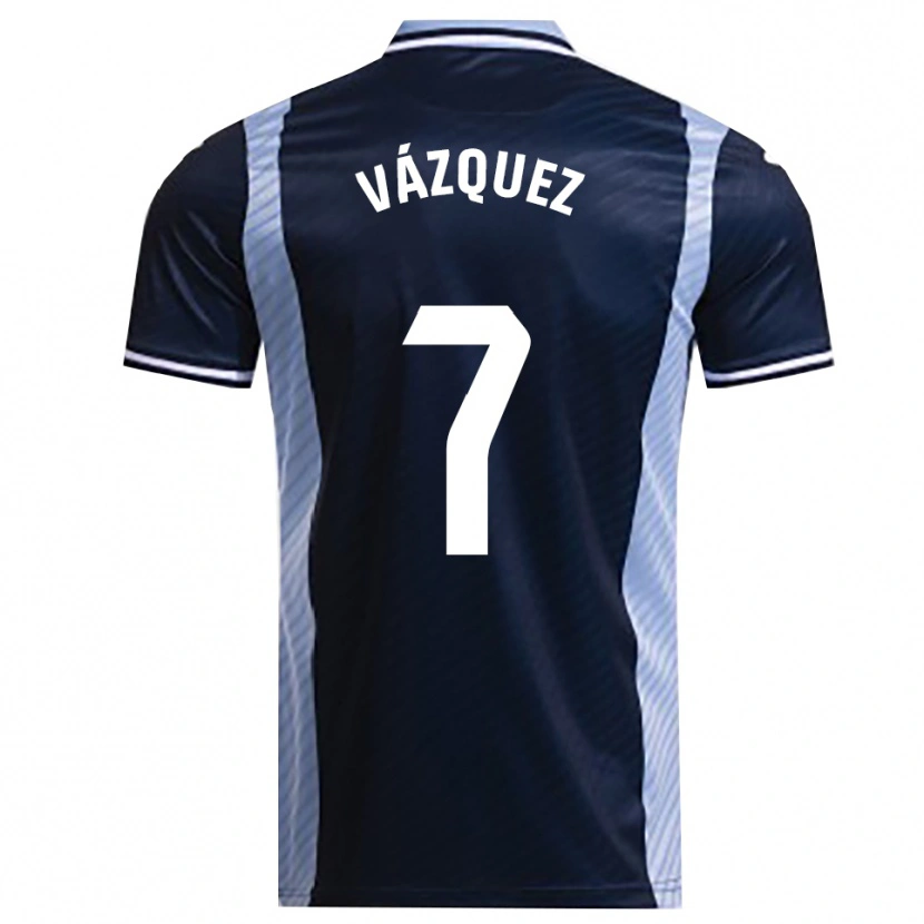 Danxen Herren Álvaro Vázquez #7 Marine Himmelblau Auswärtstrikot Trikot 2025/26 T-Shirt Schweiz