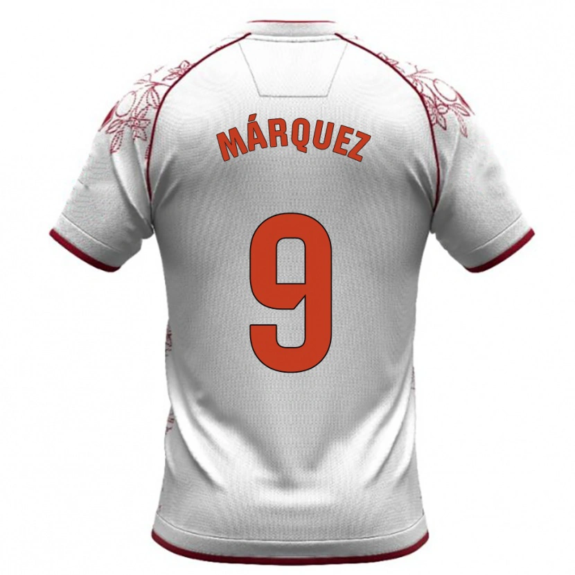 Danxen Herren Eddiel Márquez #9 Weiß Burgunderrot Auswärtstrikot Trikot 2025/26 T-Shirt Schweiz