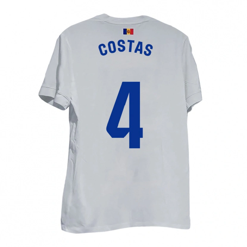 Danxen Herren Raimon Costas #4 Weiß Blau Gelb Auswärtstrikot Trikot 2025/26 T-Shirt Schweiz