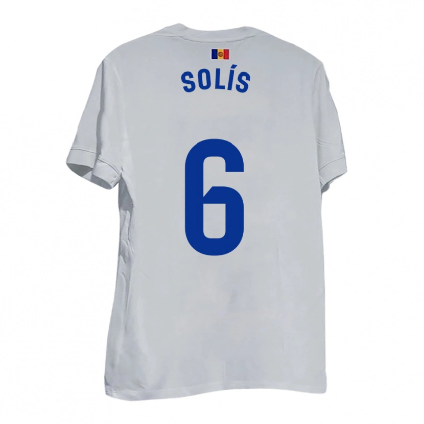 Danxen Herren Alberto Solís #6 Weiß Blau Gelb Auswärtstrikot Trikot 2025/26 T-Shirt Schweiz