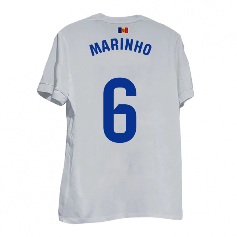 Danxen Herren Tozé Marinho #6 Weiß Blau Gelb Auswärtstrikot Trikot 2025/26 T-Shirt Schweiz