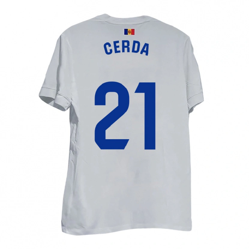 Danxen Herren Josep Cerdà #21 Weiß Blau Gelb Auswärtstrikot Trikot 2025/26 T-Shirt Schweiz