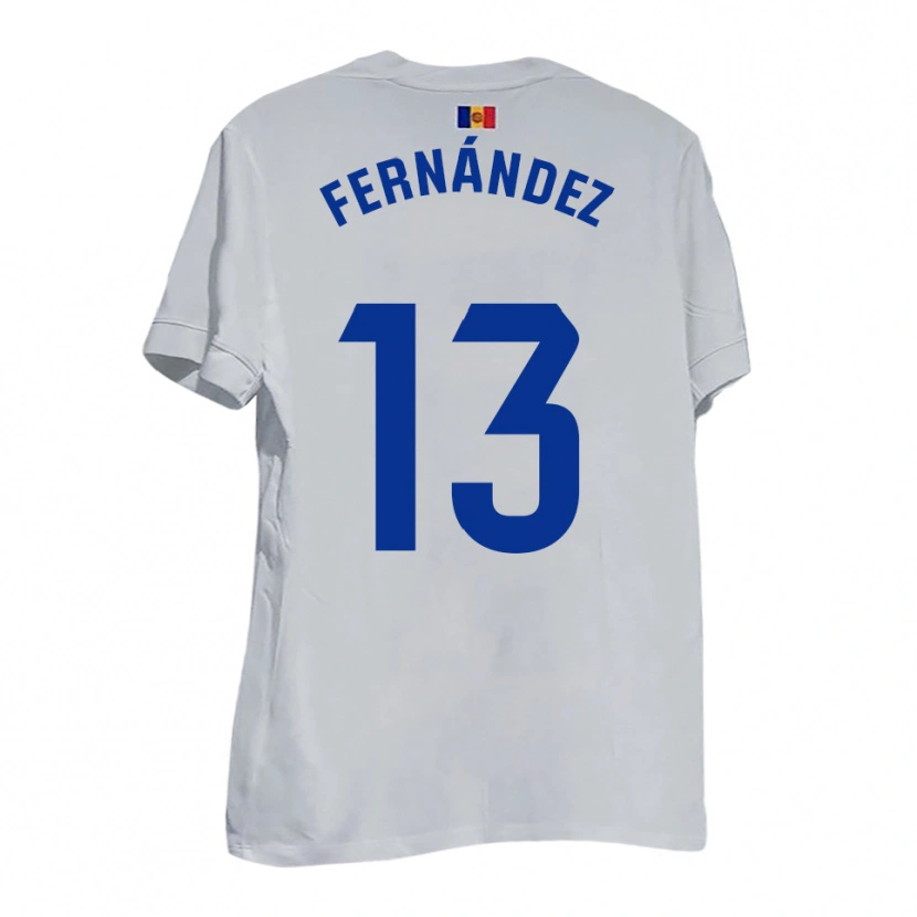 Danxen Herren Ferran Fernández #13 Weiß Blau Gelb Auswärtstrikot Trikot 2025/26 T-Shirt Schweiz