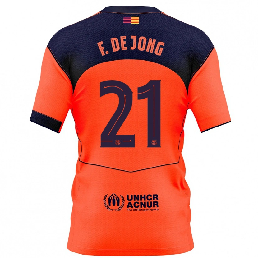 Danxen Herren Frenkie De Jong #21 Orange Marine Ausweichtrikot Trikot 2025/26 T-Shirt Schweiz
