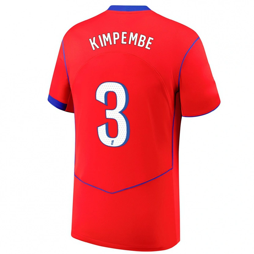 Danxen Herren Presnel Kimpembe #3 Rot Blau Weiß Ausweichtrikot Trikot 2025/26 T-Shirt Schweiz