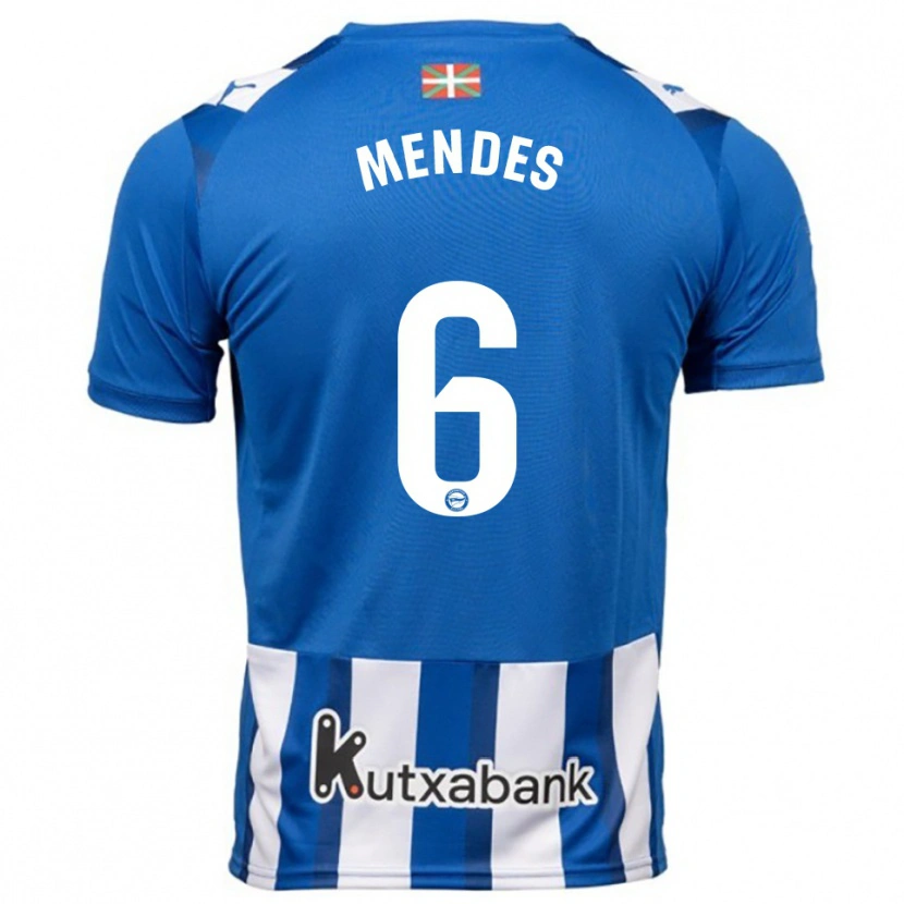 Danxen Damen Tomás Mendes #6 Blau Weiß Heimtrikot Trikot 2025/26 T-Shirt Schweiz