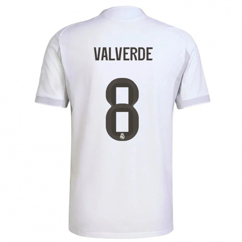 Danxen Damen Federico Valverde #8 Weiß Gelb Heimtrikot Trikot 2025/26 T-Shirt Schweiz