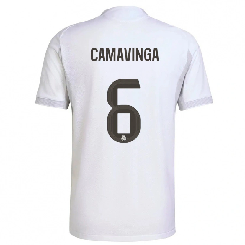 Danxen Damen Eduardo Camavinga #6 Weiß Gelb Heimtrikot Trikot 2025/26 T-Shirt Schweiz