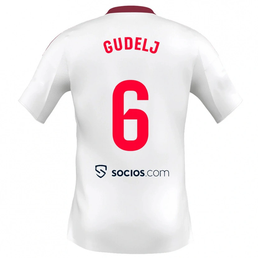 Danxen Damen Nemanja Gudelj #6 Weiß Rot Heimtrikot Trikot 2025/26 T-Shirt Schweiz