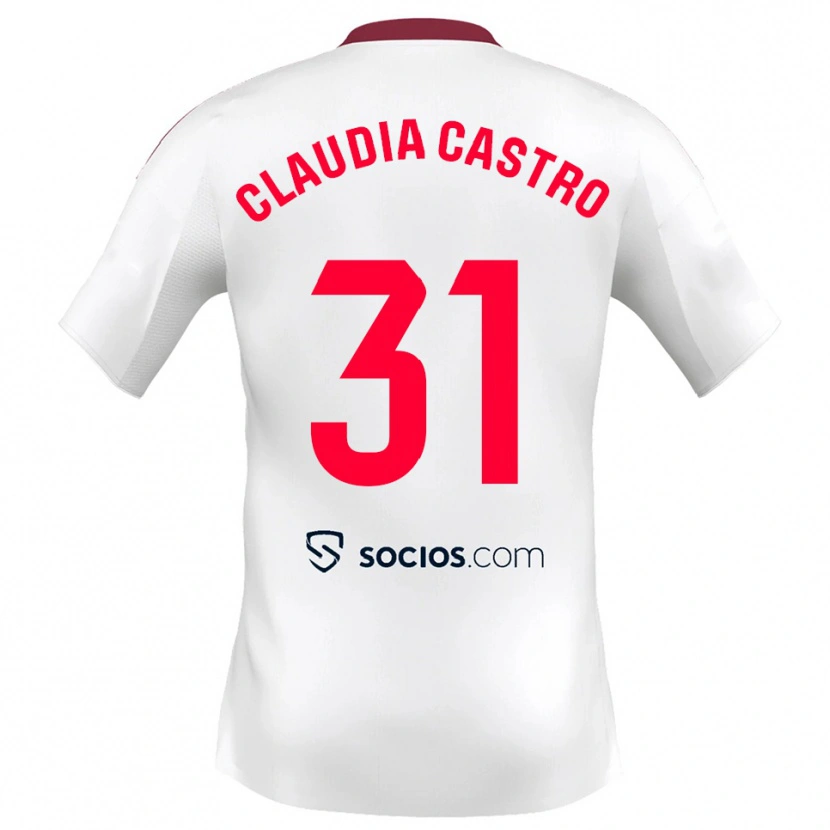 Danxen Damen Claudia Castro Romero #31 Weiß Rot Heimtrikot Trikot 2025/26 T-Shirt Schweiz