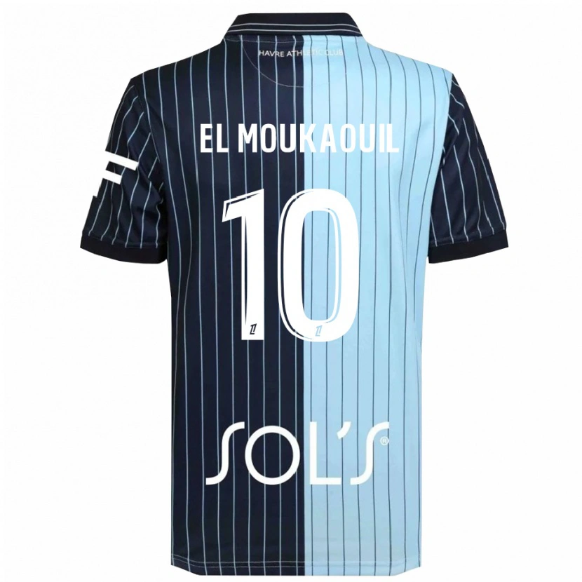 Danxen Damen Mohamed El Moukaouil #10 Marine Himmelblau Heimtrikot Trikot 2025/26 T-Shirt Schweiz