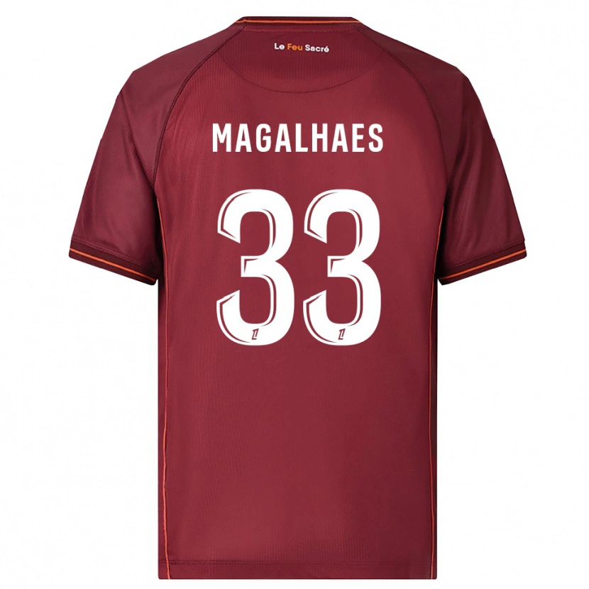 Danxen Damen Manon Magalhaes #33 Burgunderrot Weiß Heimtrikot Trikot 2025/26 T-Shirt Schweiz