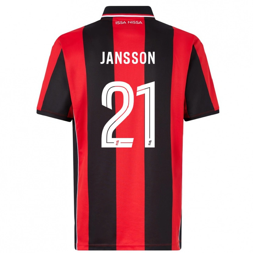 Danxen Damen Isak Jansson #21 Rot Schwarz Heimtrikot Trikot 2025/26 T-Shirt Schweiz