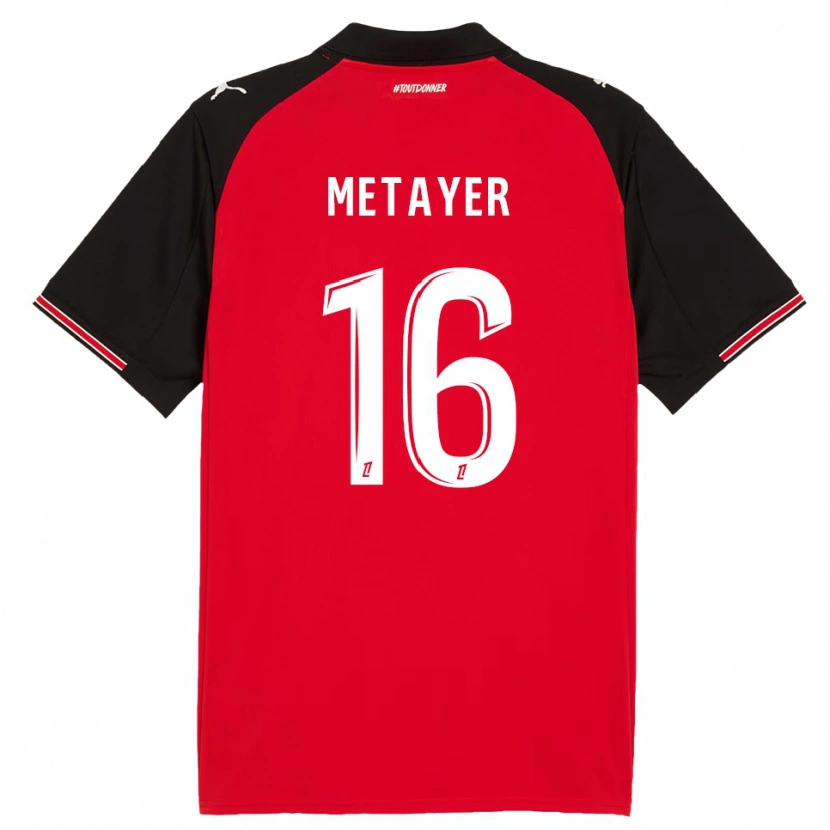 Danxen Damen Maxence Metayer #16 Rot Schwarz Heimtrikot Trikot 2025/26 T-Shirt Schweiz