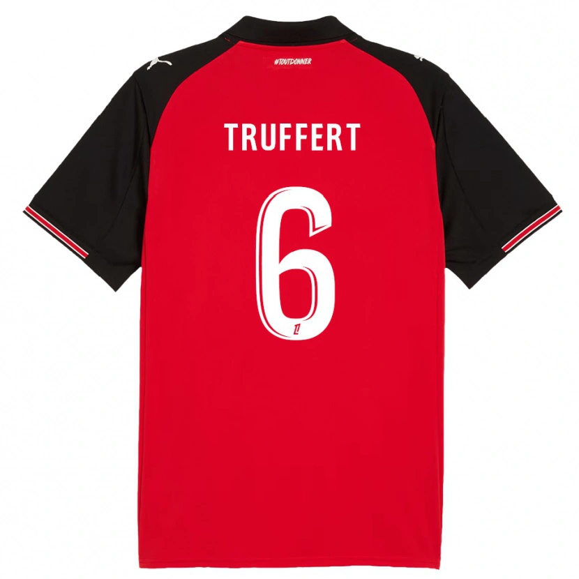 Danxen Damen Florian Truffert #6 Rot Schwarz Heimtrikot Trikot 2025/26 T-Shirt Schweiz