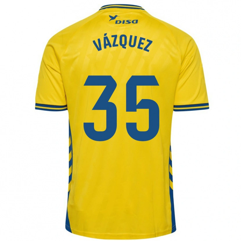 Danxen Damen Adrián Vázquez #35 Gelb Blau Heimtrikot Trikot 2025/26 T-Shirt Schweiz