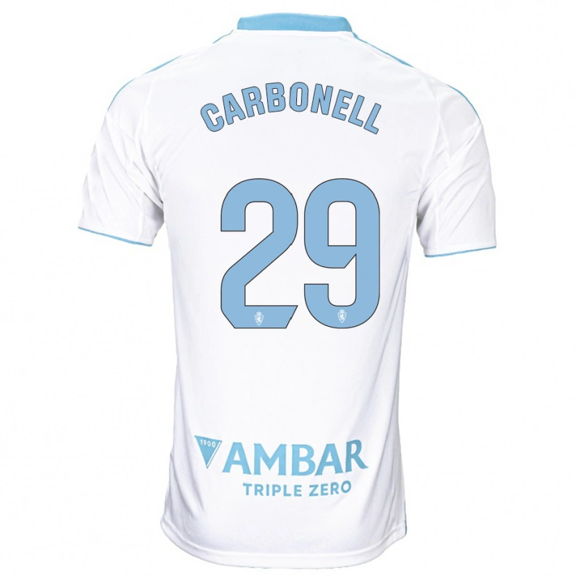 Danxen Damen Luis Carbonell #29 Weiß Himmelblau Heimtrikot Trikot 2025/26 T-Shirt Schweiz