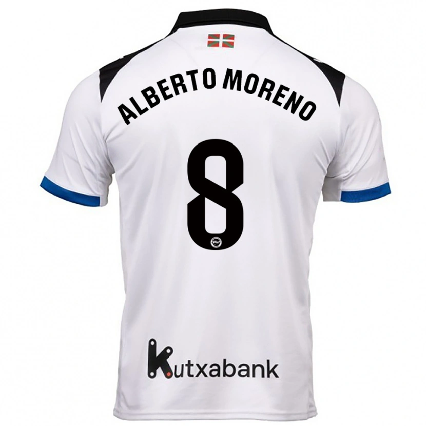 Danxen Damen Alberto Moreno #8 Weiß Blau Auswärtstrikot Trikot 2025/26 T-Shirt Schweiz