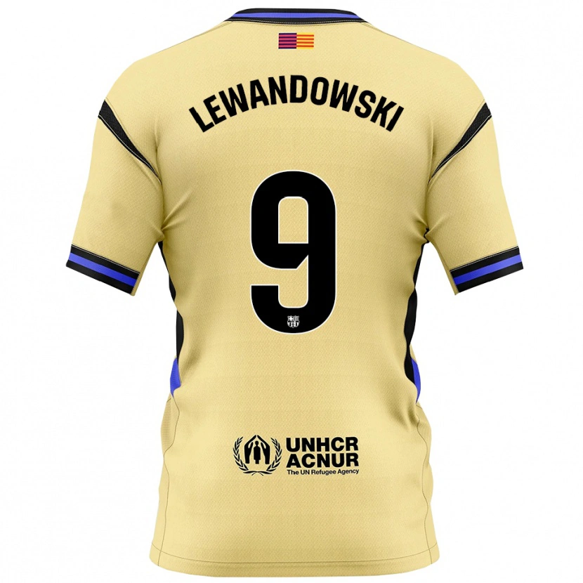 Danxen Damen Robert Lewandowski #9 Gelb Schwarz Auswärtstrikot Trikot 2025/26 T-Shirt Schweiz