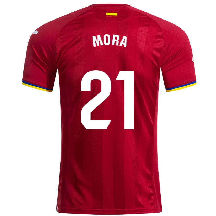 Danxen Damen Adrià Mora #21 Rot Gelb Blau Auswärtstrikot Trikot 2025/26 T-Shirt Schweiz