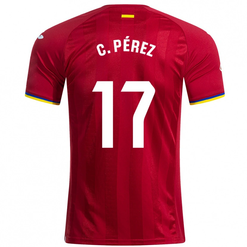 Danxen Damen Carles Perez #17 Rot Gelb Blau Auswärtstrikot Trikot 2025/26 T-Shirt Schweiz