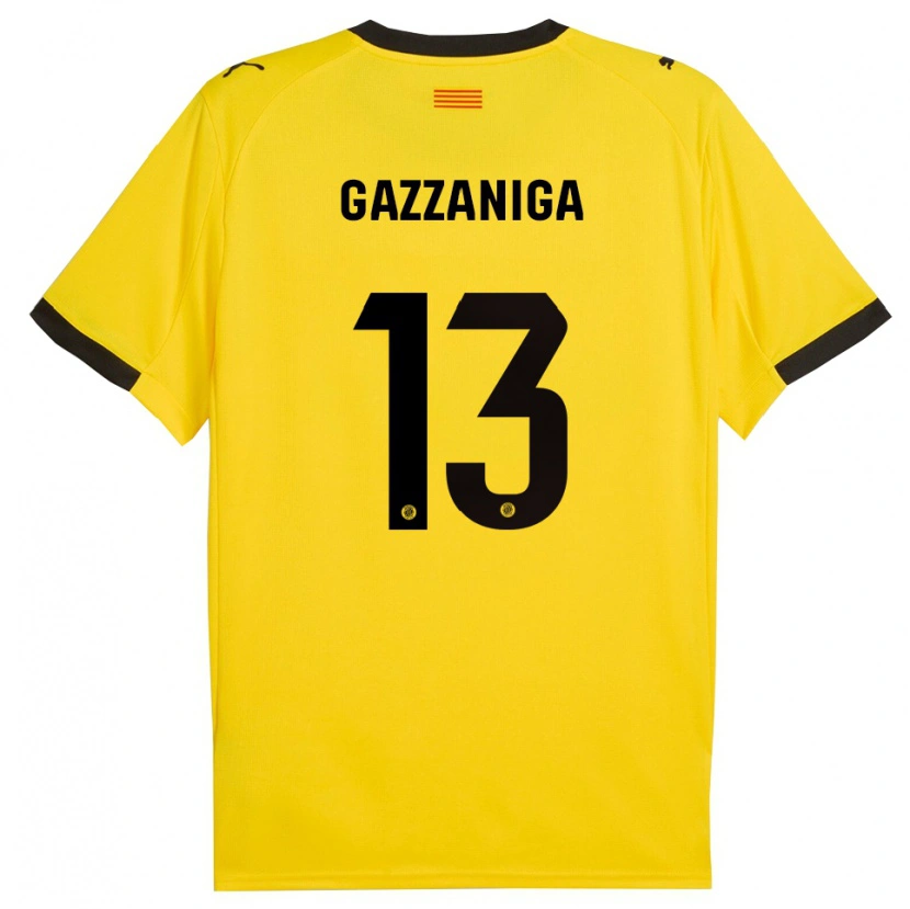 Danxen Damen Paulo Gazzaniga #13 Gelb Schwarz Auswärtstrikot Trikot 2025/26 T-Shirt Schweiz
