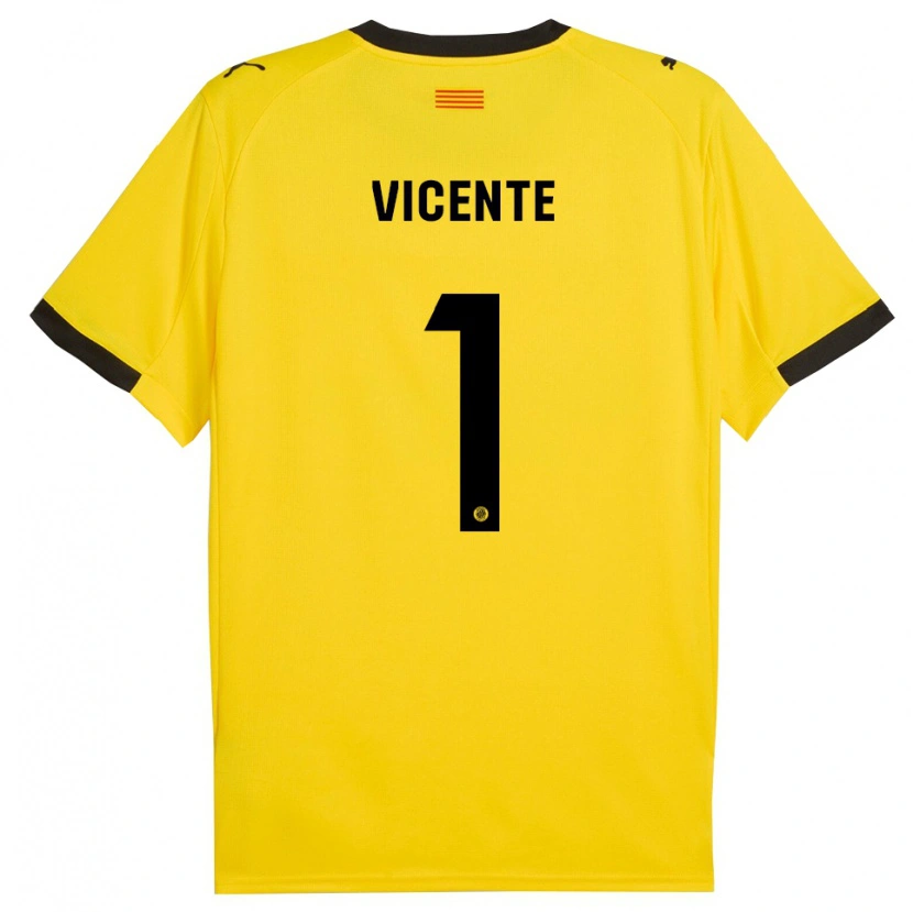 Danxen Damen Diego Vicente #1 Gelb Schwarz Auswärtstrikot Trikot 2025/26 T-Shirt Schweiz