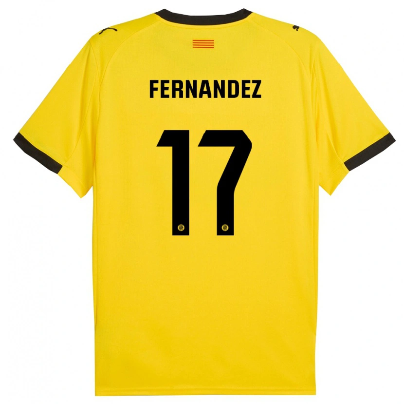 Danxen Damen Daniel Fernández #17 Gelb Schwarz Auswärtstrikot Trikot 2025/26 T-Shirt Schweiz
