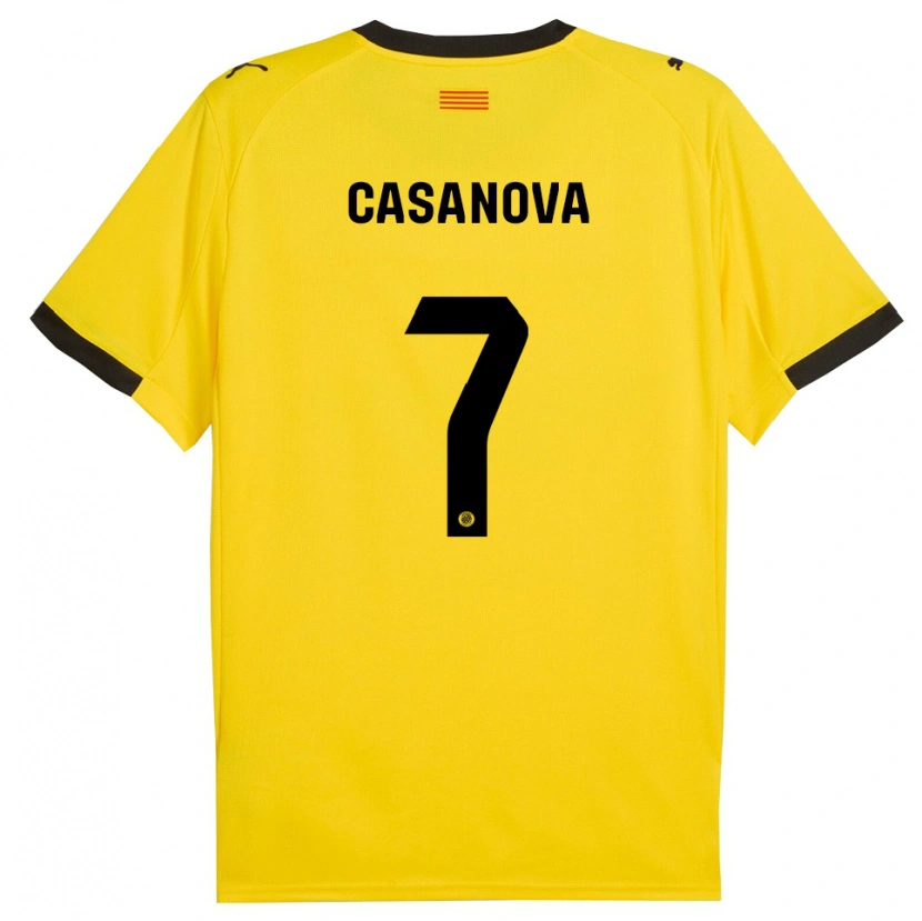 Danxen Damen Àstrid Casanova #7 Gelb Schwarz Auswärtstrikot Trikot 2025/26 T-Shirt Schweiz