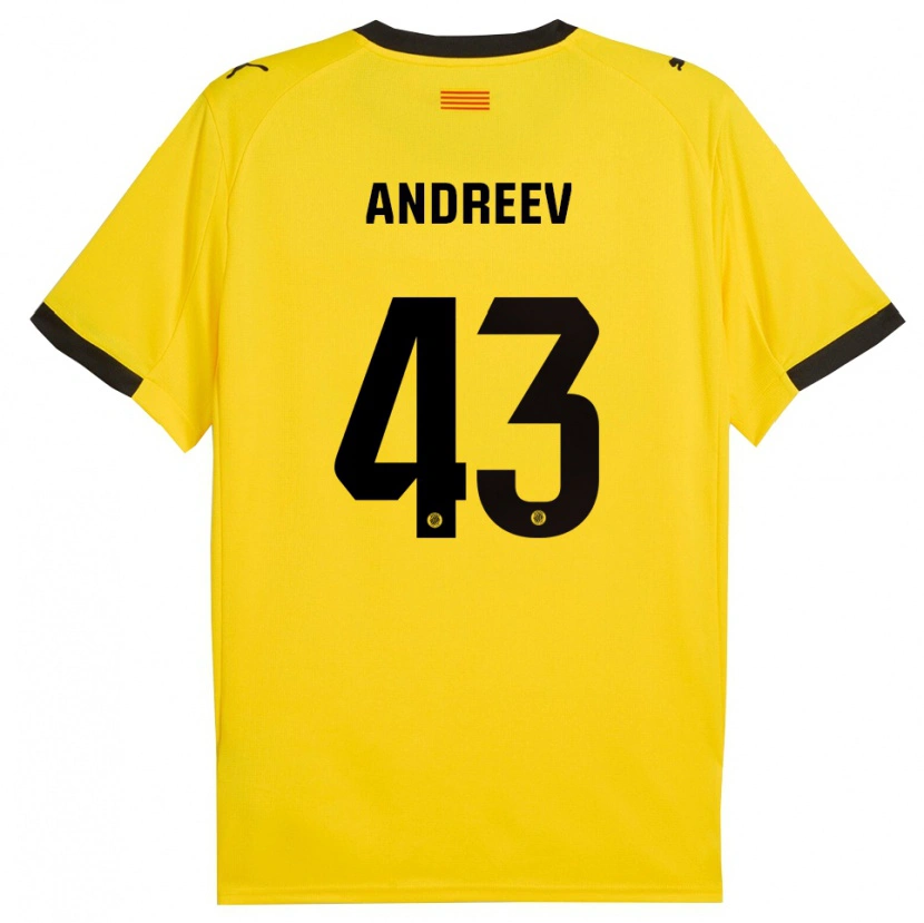 Danxen Damen Aleksandar Andreev #43 Gelb Schwarz Auswärtstrikot Trikot 2025/26 T-Shirt Schweiz