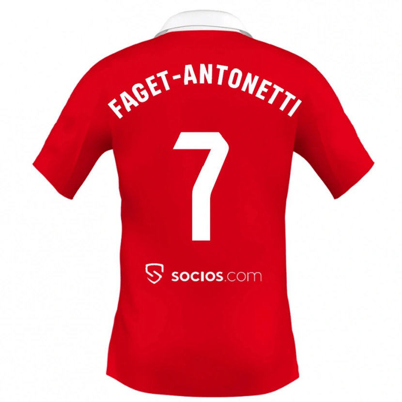 Danxen Damen Roméo Faget-Antonetti #7 Rot Weiß Grau Auswärtstrikot Trikot 2025/26 T-Shirt Schweiz