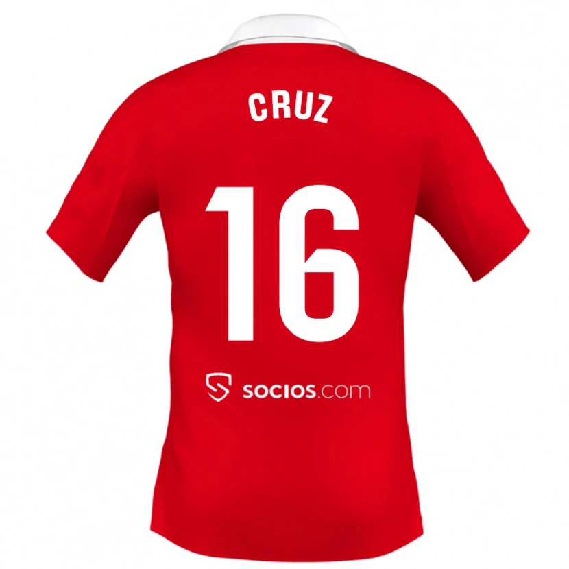 Danxen Damen Jesús Cruz #16 Rot Weiß Grau Auswärtstrikot Trikot 2025/26 T-Shirt Schweiz