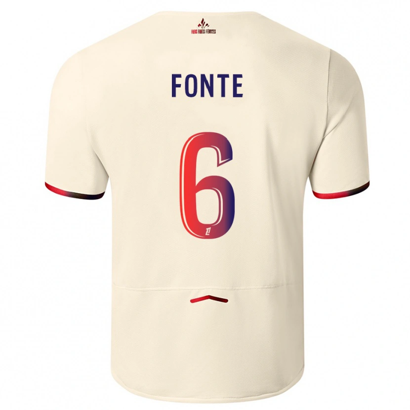 Danxen Damen Jose Fonte #6 Cremeweiß Rot Auswärtstrikot Trikot 2025/26 T-Shirt Schweiz