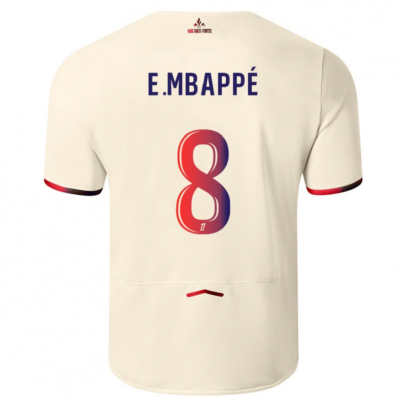 Danxen Damen Ethan Mbappé #8 Cremeweiß Rot Auswärtstrikot Trikot 2025/26 T-Shirt Schweiz