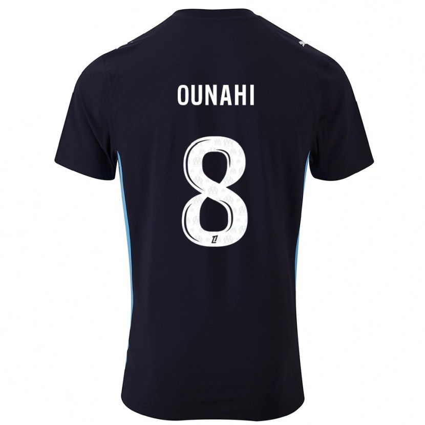Danxen Damen Azzedine Ounahi #8 Schwarz Himmelblau Auswärtstrikot Trikot 2025/26 T-Shirt Schweiz