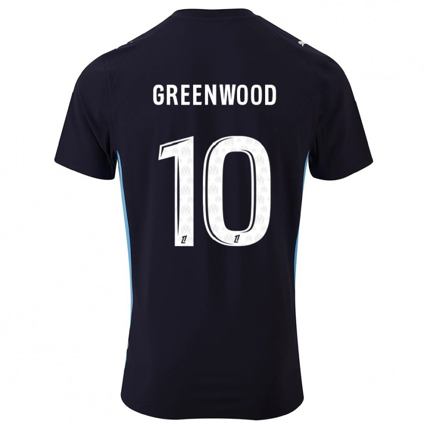 Danxen Damen Mason Greenwood #10 Schwarz Himmelblau Auswärtstrikot Trikot 2025/26 T-Shirt Schweiz