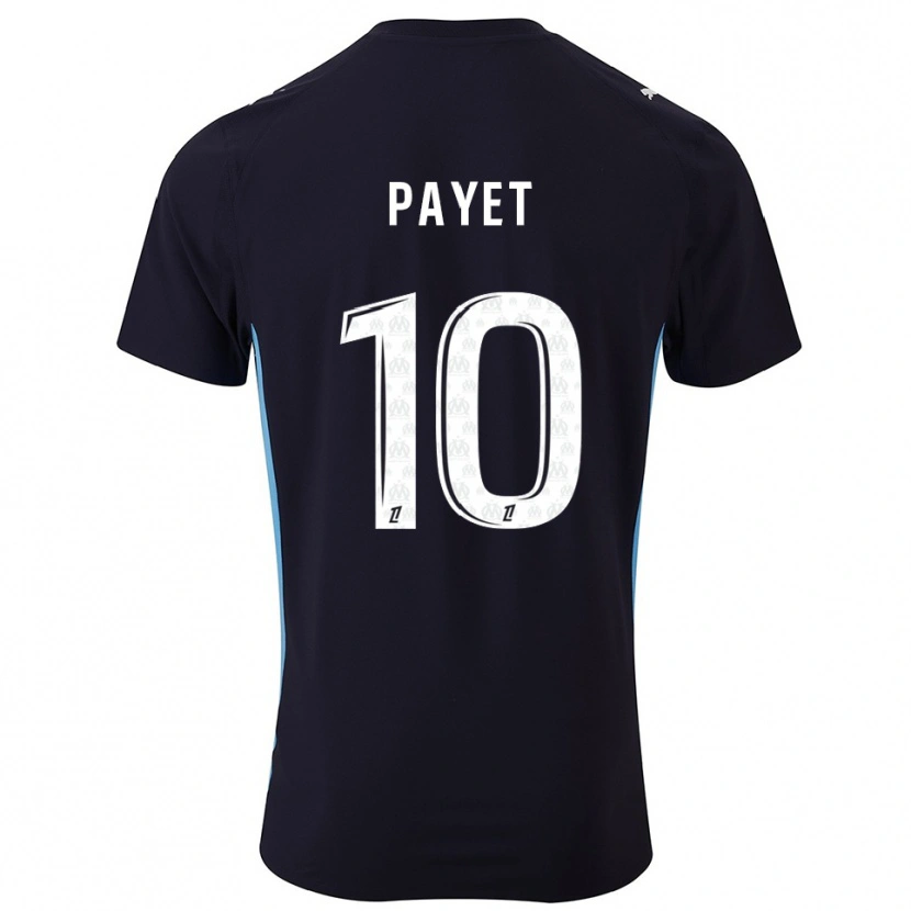 Danxen Damen Dimitri Payet #10 Schwarz Himmelblau Auswärtstrikot Trikot 2025/26 T-Shirt Schweiz