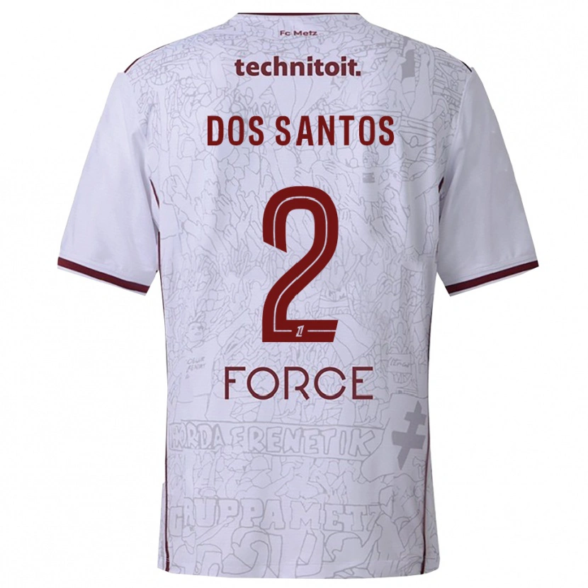 Danxen Damen Tahirys Dos Santos #2 Weiß Burgunderrot Auswärtstrikot Trikot 2025/26 T-Shirt Schweiz