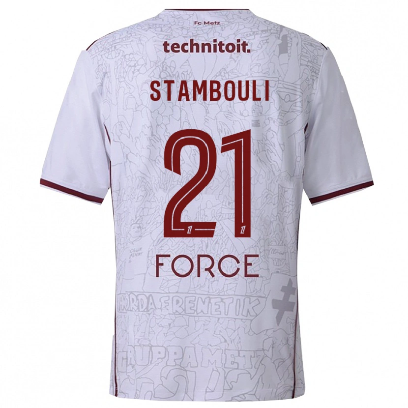 Danxen Damen Benjamin Stambouli #21 Weiß Burgunderrot Auswärtstrikot Trikot 2025/26 T-Shirt Schweiz