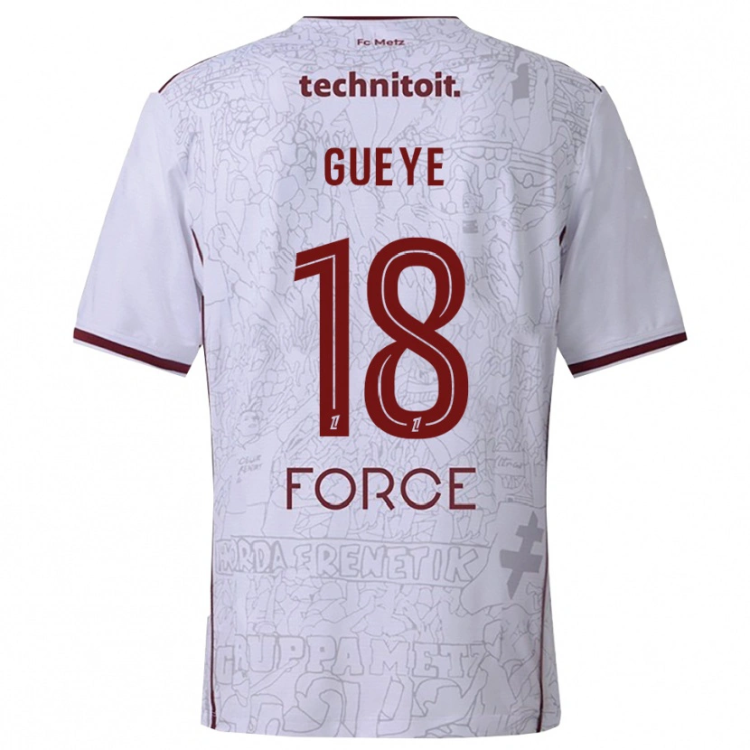 Danxen Damen Idrissa Gueye #18 Weiß Burgunderrot Auswärtstrikot Trikot 2025/26 T-Shirt Schweiz