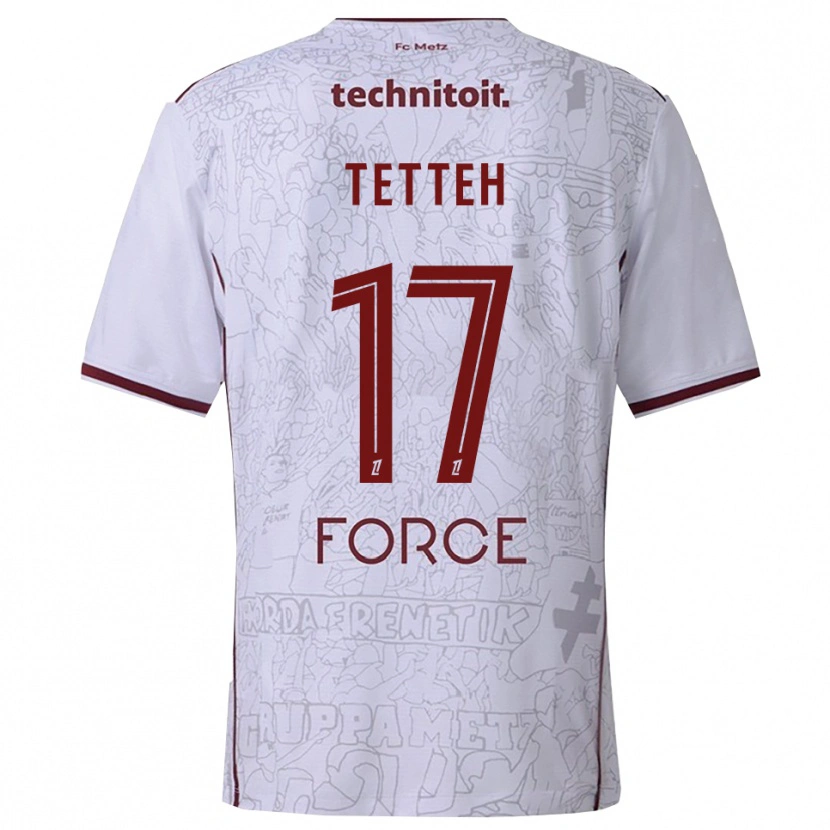 Danxen Damen Benjamin Tetteh #17 Weiß Burgunderrot Auswärtstrikot Trikot 2025/26 T-Shirt Schweiz